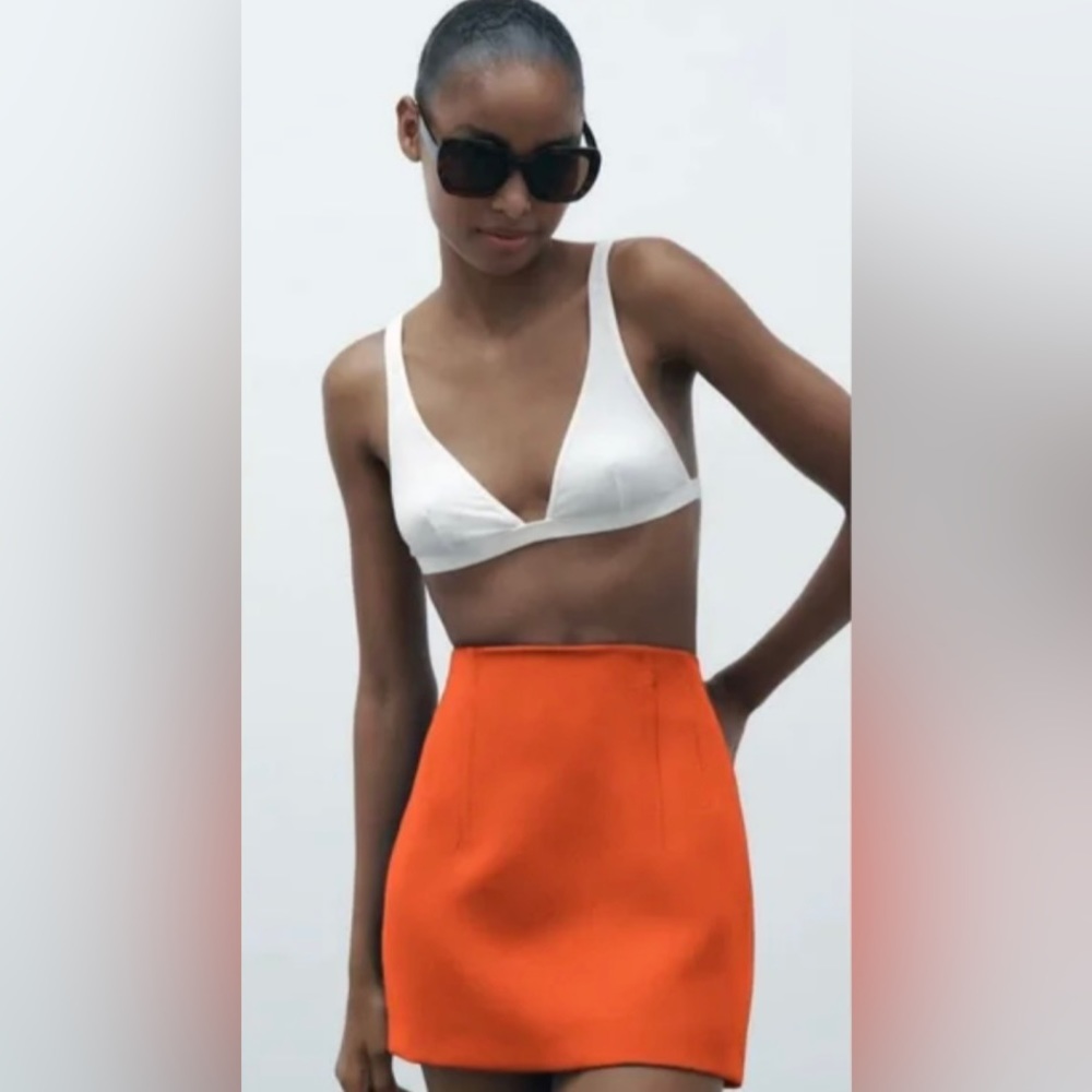 ZARA orange mini skirt